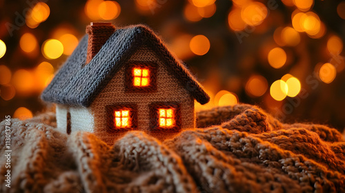 Cozy Knit Home Glows Warmly...
