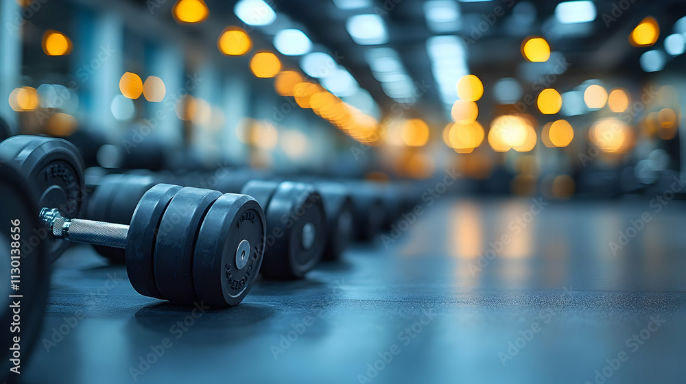 Fototapeta premium Gym Weights: Fitness Workout Strength Training Exercise