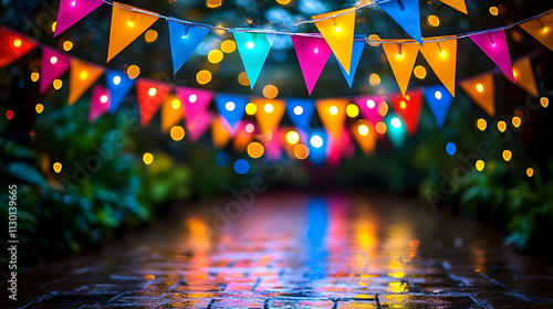 Colorful Party Flags Illumi...