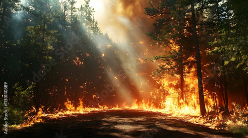 Wildfire Engulfs Forest, Na...