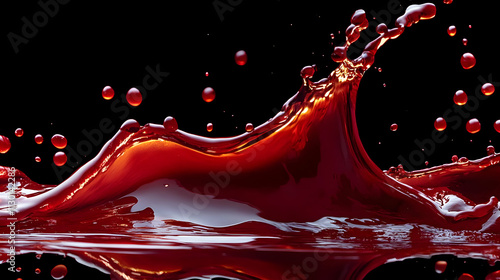 Red Liquid Splashes Dynamic...