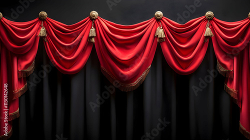 Red & Black Stage Curtains:...