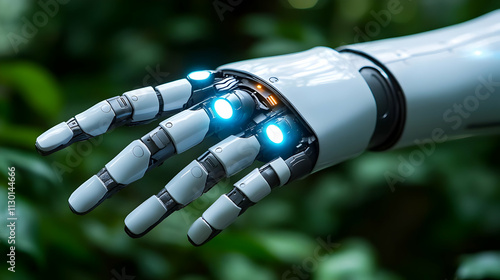 Advanced Robotic Hand Reaches for Future Tech photo