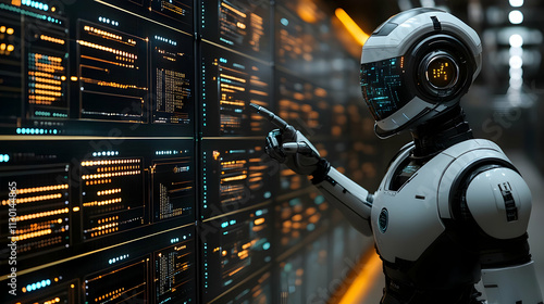 Robot Analyzes Data on Futu...