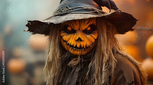 Scary Pumpkin Scarecrow Hal...