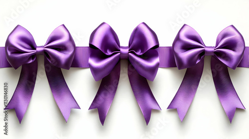 Elegant Purple Satin Bows o...