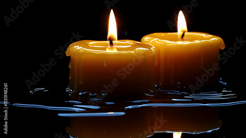 Melting Wax Candles Glow Br...