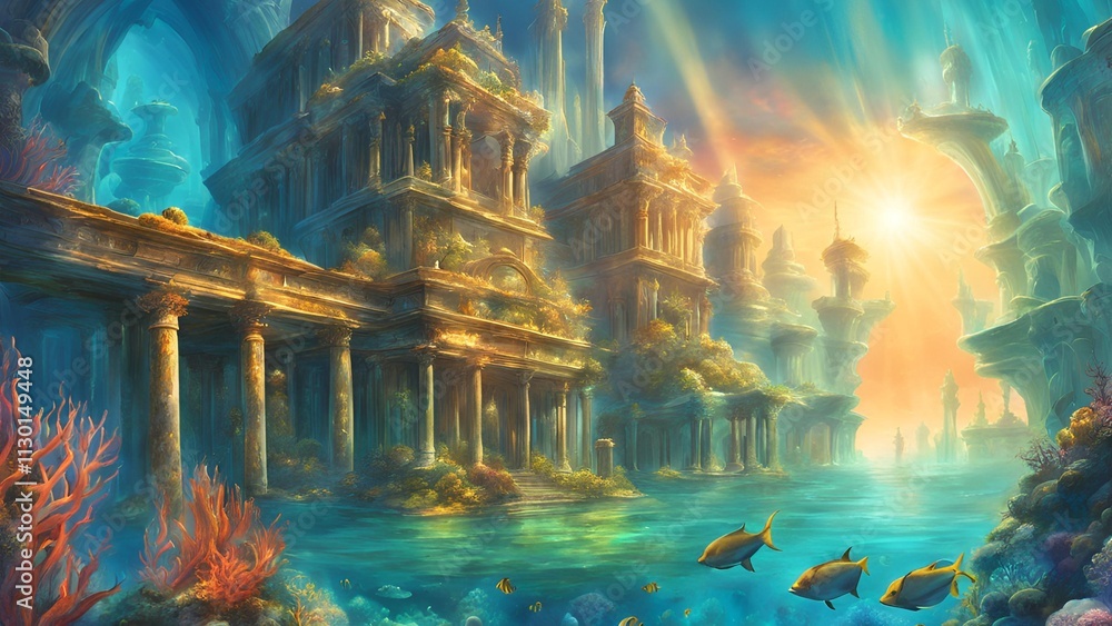 Obraz premium Magical Golden Temple on the sea