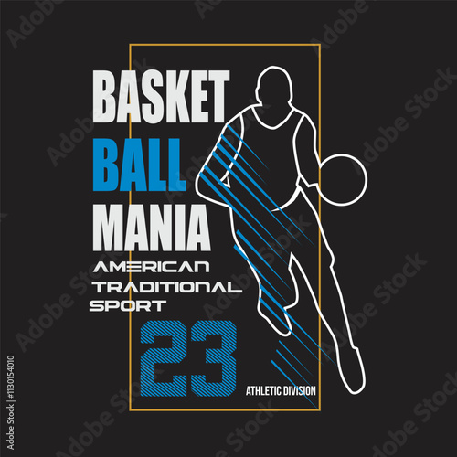 basketball mania design typography vector illustration