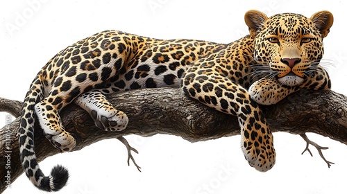 Majestic Leopard Resting on Branch - Wildlife photography photo