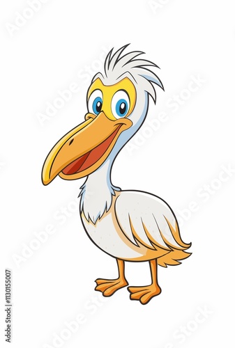 funny white pelican vector illustration photo