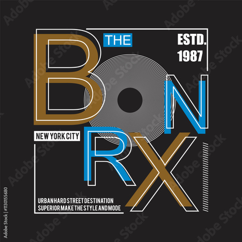 the bronx new york city design typography vector illustration