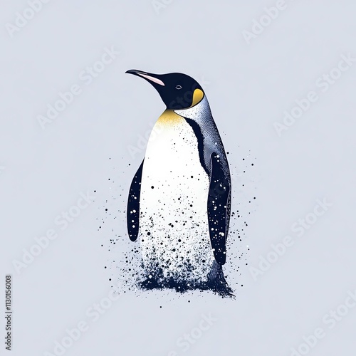 Wallpaper Mural Charming penguin standing gracefully with a splash of color on a soft background Torontodigital.ca