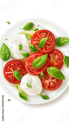 Caprese Salad: A Classic Italian Dish with Fresh Tomatoes, Mozzarella, and Basil photo