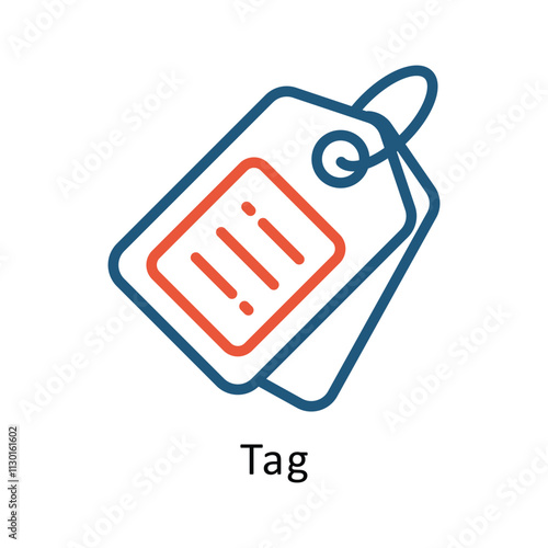 Tag Vector Two Colors Outline Icon. Eps File 10 