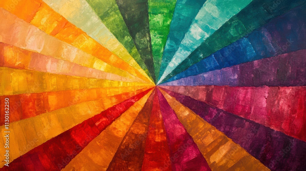 Fototapeta premium Dynamic starburst pattern with glowing rainbow hues radiating outward