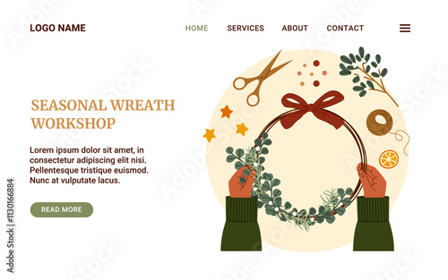 Seasonal Wreath Making Workshop web banner template