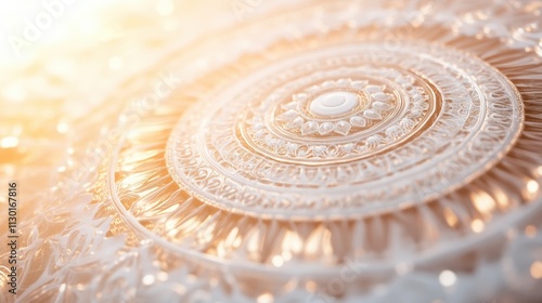 Intricate mandala pattern layered with soft, glowing pastel gradients