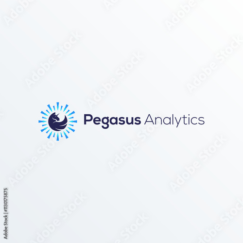 Pegasus Analytics Modern Logo Vector
