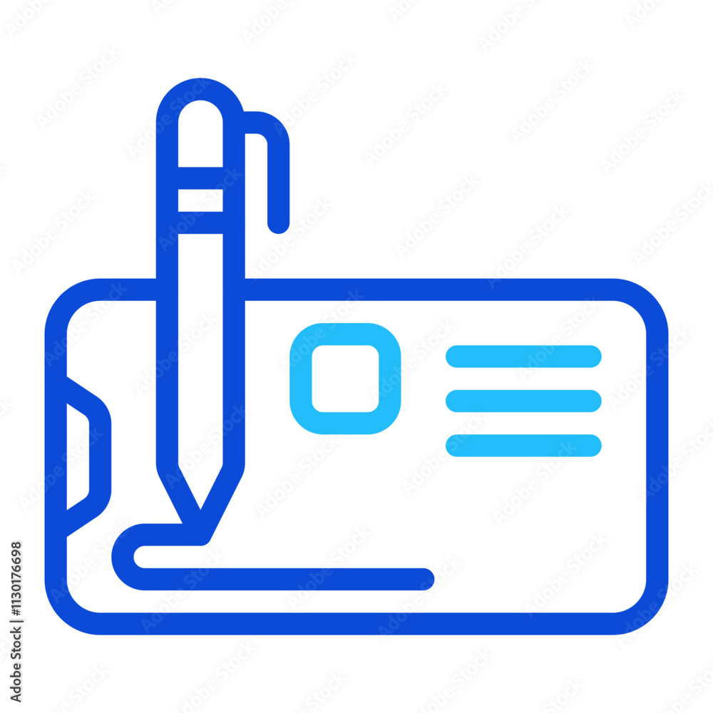 Obraz premium Digital Signature Duoline Icon