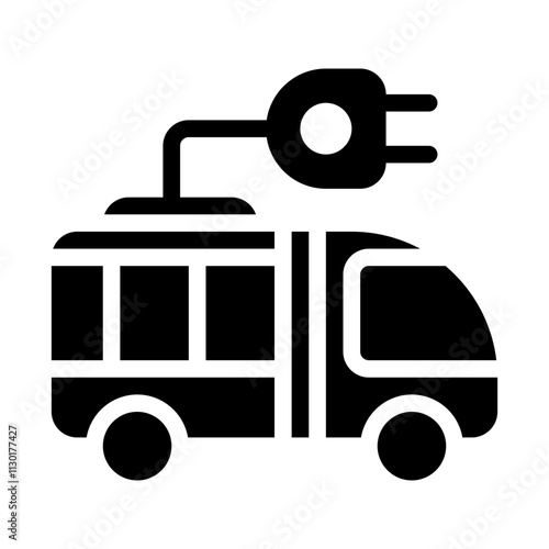 Electric Bus Solid Icon