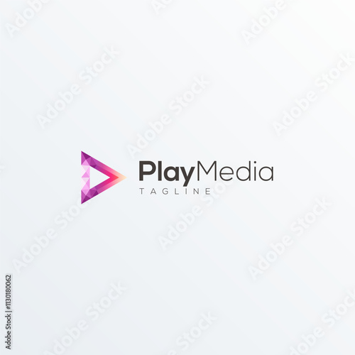Play Media Modern Logo Vector