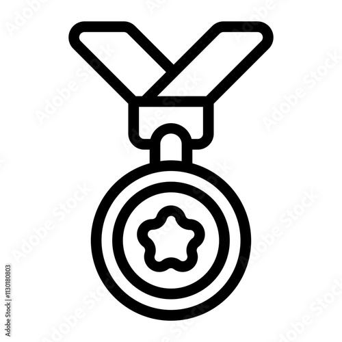 Gold Medal Line Icon