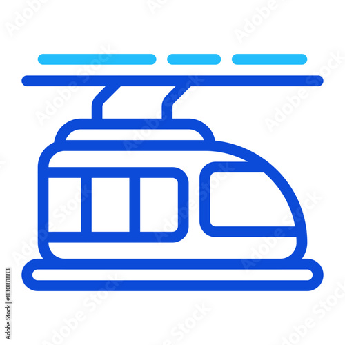 High Street Train Duoline Icon