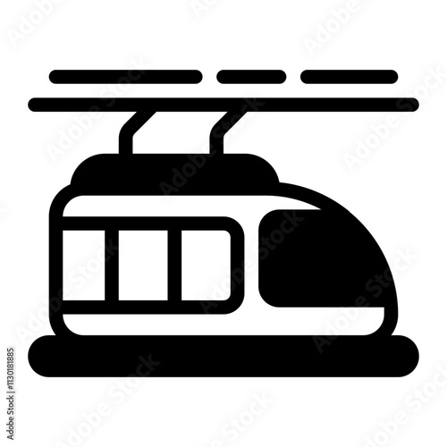 High Street Train Glyph Icon