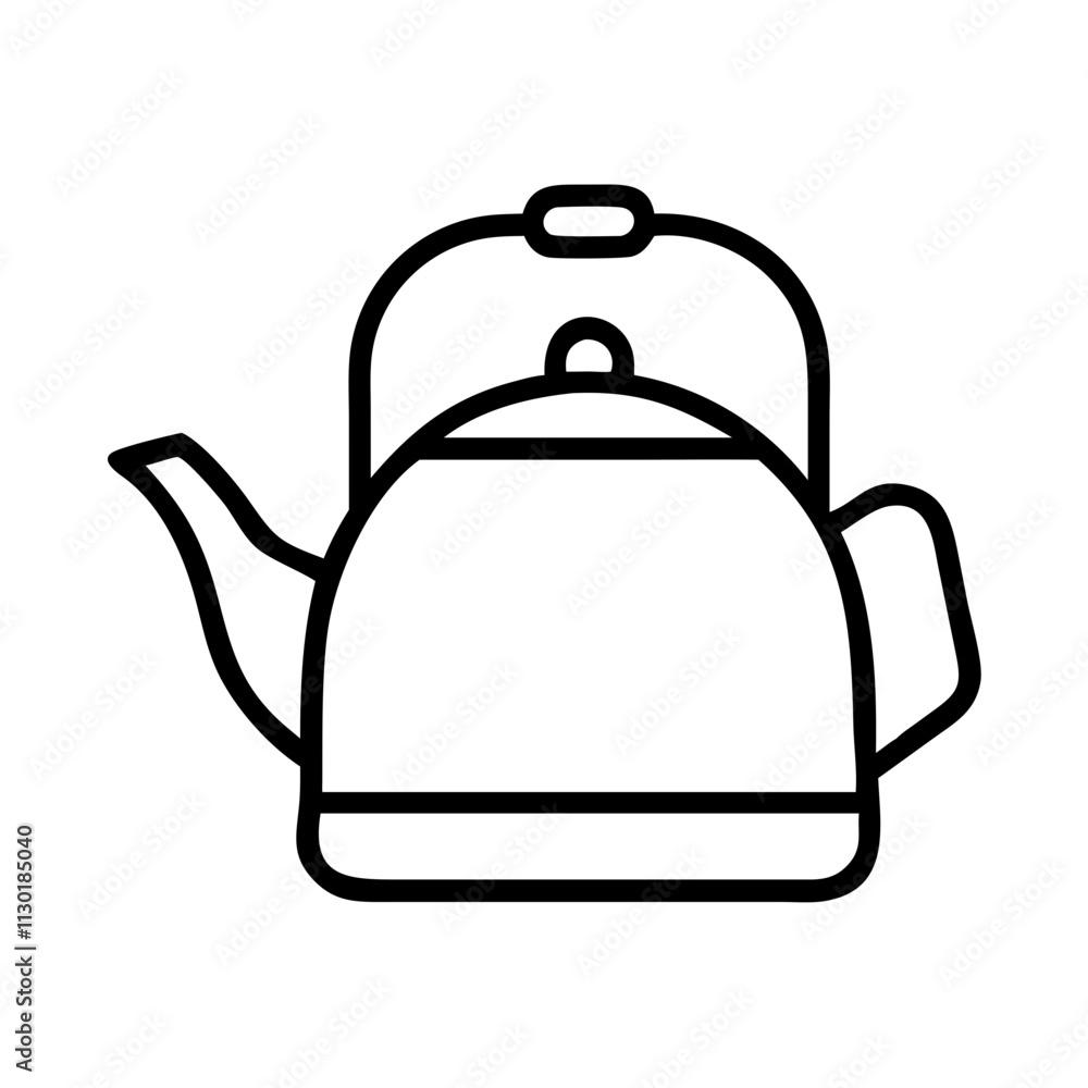 Obraz premium mom s tea kettle icon, mother’s day line art, mothers day icon - simple black line art icon of mom s tea kettle, for mother’s Day celebrations mothers day vector art 