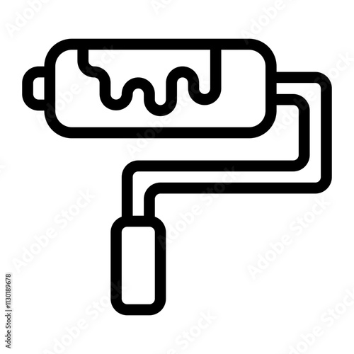 Paint Roller Line Icon