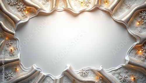 christmas and winter luxurious background with golden and silver accents photo