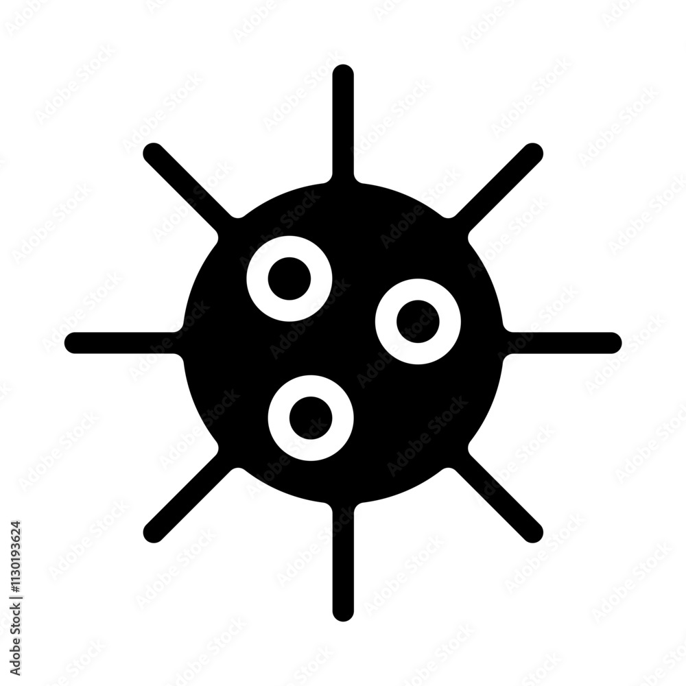 Obraz premium Sea Urchin Solid Icon