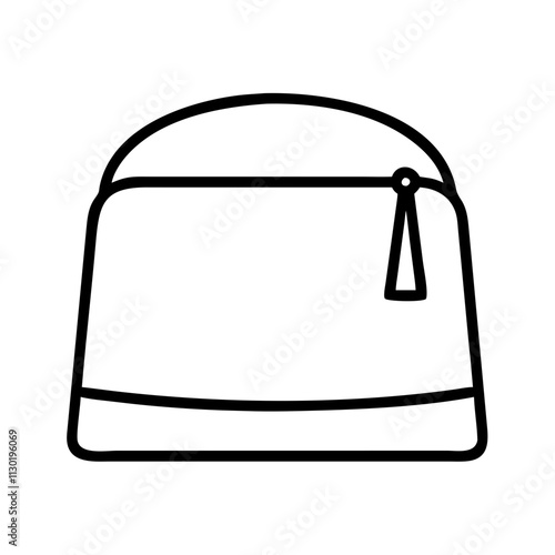 men s traditional cap kufi icon, eid al fitr line art, eid icon - simple black line art icon of men s traditional cap kufi, symbolizing Eid Al Fitr celebrations eid vector art 