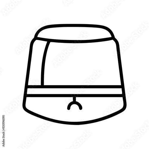 men s traditional cap kufi icon, eid al fitr line art, eid icon - simple black line art icon of men s traditional cap kufi, symbolizing Eid Al Fitr celebrations eid vector art 