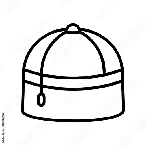 men s traditional cap kufi icon, eid al fitr line art, eid icon - simple black line art icon of men s traditional cap kufi, symbolizing Eid Al Fitr celebrations eid vector art 