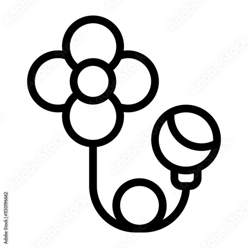 Squirting Flower Line Icon