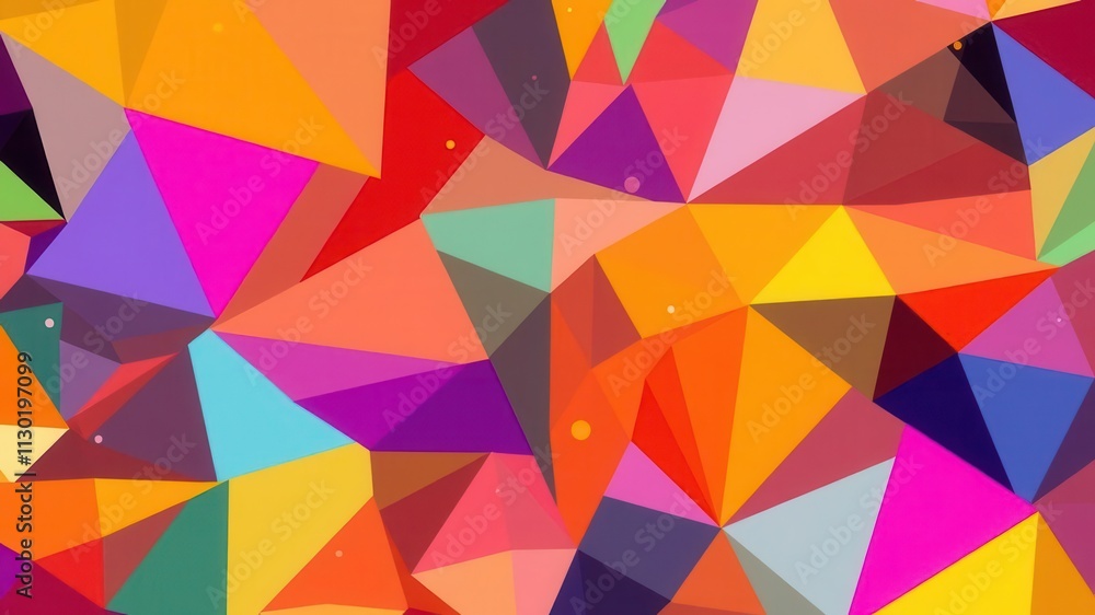 Obraz premium Vibrant abstract geometric shapes in a variety of colors creating a dynamic background, design, texture, vibrant