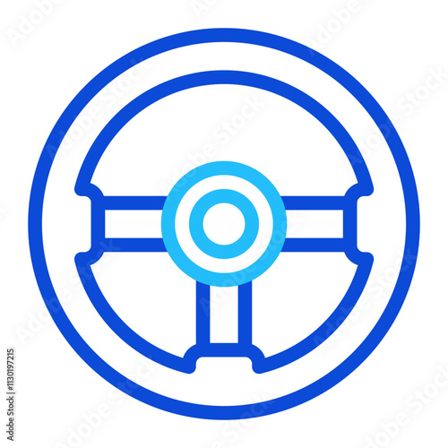 Steering Wheel Duoline Icon