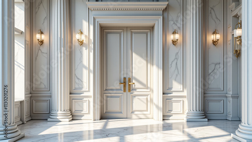 White marble walls and stately gates