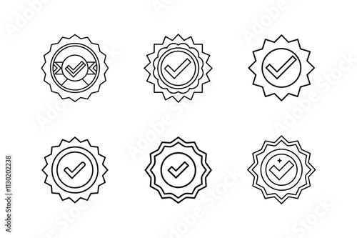 quality assurance icon line art vector illustration