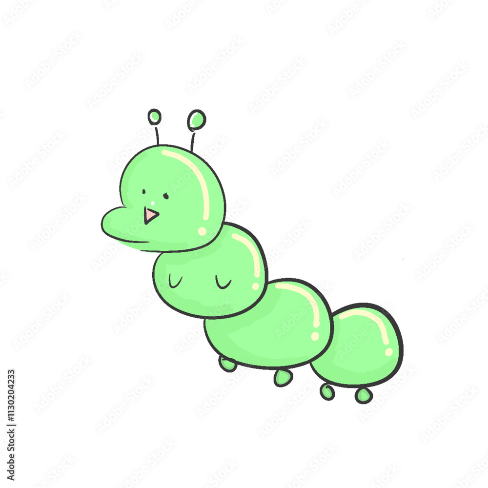 Naklejka premium green caterpillar