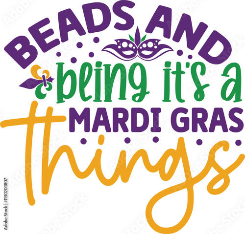 beads and bling it's a mardi gras things SVG