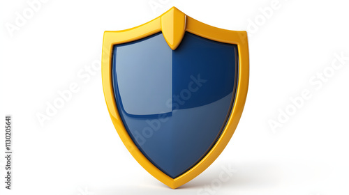 Free Download Shield depicting protection. shield 3d icon. Protection, defense and security concept symbol: blue and yellow shield on isolated on white background - GFXLoad