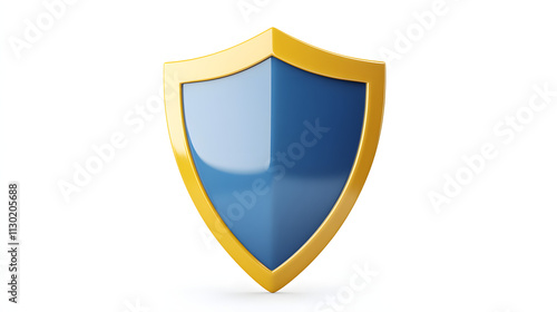 Free Download Shield depicting protection. shield 3d icon. Protection, defense and security concept symbol: blue and yellow shield on isolated on white background - GFXLoad