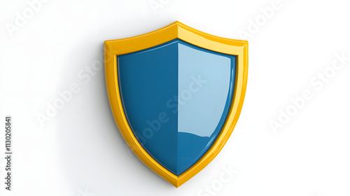 Free Download Shield depicting protection. shield 3d icon. Protection, defense and security concept symbol: blue and yellow shield on isolated on white background - GFXLoad