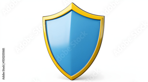 Free Download Shield depicting protection. shield 3d icon. Protection, defense and security concept symbol: blue and yellow shield on isolated on white background - GFXLoad