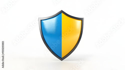 Free Download Shield depicting protection. shield 3d icon. Protection, defense and security concept symbol: blue and yellow shield on isolated on white background - GFXLoad