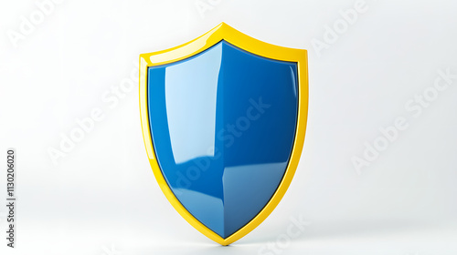 Free Download Shield depicting protection. shield 3d icon. Protection, defense and security concept symbol: blue and yellow shield on isolated on white background - GFXLoad