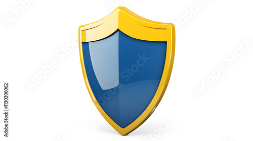 Free Download Shield depicting protection. shield 3d icon. Protection, defense and security concept symbol: blue and yellow shield on isolated on white background - GFXLoad
